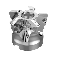 Indexable High-Feed Face Mills; Minimum Cutting Diameter: 1.3500 in; Maximum Cutting Diameter: 2.5000 in; Maximum Depth Of Cut: 0.0980 in; Arbor Hole Diameter (mm): 0.75; Compatible Insert Size Code: SPKT180630; Maximum Ramping Angle: 3.7; Series: R220.21