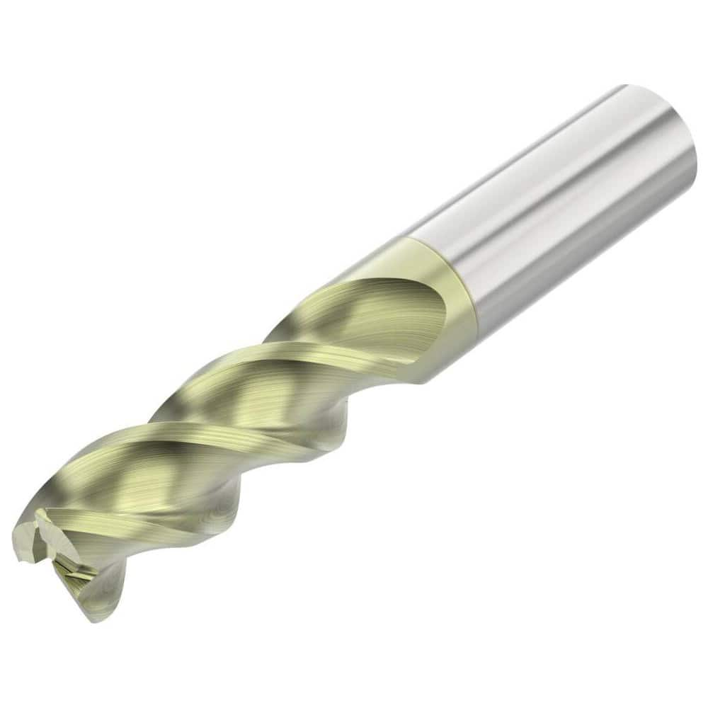 Corner Radius End Mill: 3/4″ Dia, 2-1/4″ LOC, 0.03″ Radius, 3 Flutes, Solid Carbide 5″ OAL, 3/4″ Shank Dia, 45 ° Helix, ANF Coated, Corner Radius End, Centercutting, Series A345R