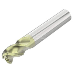 Corner Radius End Mill: 3/4″ Dia, 1″ LOC, 0.19″ Radius, 3 Flutes, Solid Carbide 3″ OAL, 3/4″ Shank Dia, 45 ° Helix, ANF Coated, Corner Radius End, Centercutting, Series A345R