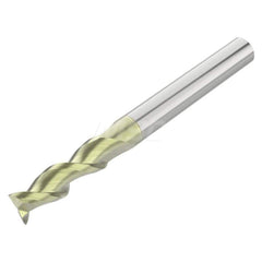 Square End Mill: 1/8'' Dia, 3/8'' LOC, 1/8'' Shank Dia, 1-1/2'' OAL, 2 Flutes, Solid Carbide Single End, ANF Finish, Helical Flute, 45 ° Helix, Centercutting, RH Cut, RH Flute, Series A245