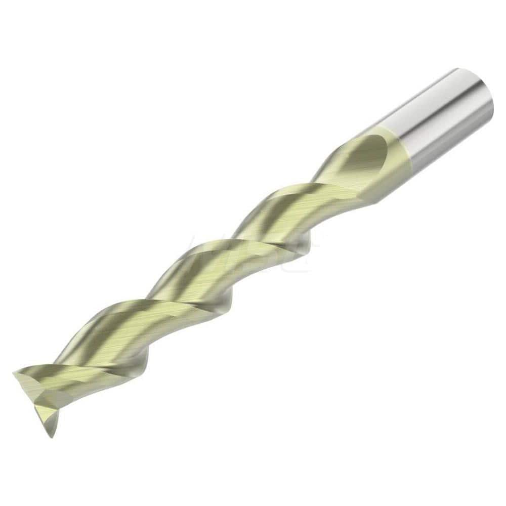 Square End Mill: 5/8'' Dia, 3-3/4'' LOC, 5/8'' Shank Dia, 6'' OAL, 2 Flutes, Solid Carbide Single End, ANF Finish, Helical Flute, 45 ° Helix, Centercutting, RH Cut, RH Flute, Series A245