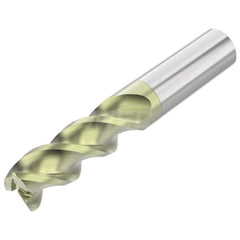 Corner Radius End Mill: 3/16″ Dia, 9/16″ LOC, 0.03″ Radius, 3 Flutes, Solid Carbide 2″ OAL, 3/16″ Shank Dia, 45 ° Helix, ANF Coated, Corner Radius End, Centercutting, Series A345R