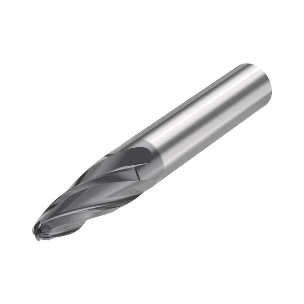 Tapered End Mill: 20 ° per Side, 4 Flutes, Solid Carbide, Tapered End SIRON-A Finish, Series JH734