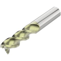 Square End Mill: 1'' Dia, 1-1/4'' LOC, 1'' Shank Dia, 4'' OAL, 3 Flutes, Solid Carbide Single End, ANF Finish, Helical Flute, 45 ° Helix, Centercutting, RH Cut, RH Flute, Series A345