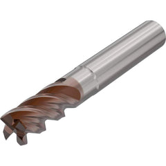 Corner Radius End Mill: 0.6299″ Dia, 4 Flutes, Solid Carbide 44 ° Helix, HXT Coated, Corner Radius End, Centercutting, Series JHP751