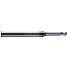 Corner Radius End Mill: 1/8″ Dia, 0.187″ LOC, 0.01″ Radius, 3 Flutes, Solid Carbide 2-1/2″ OAL, 1″ Shank Dia, Helix, AlTiN Coated, Corner Radius End, Centercutting