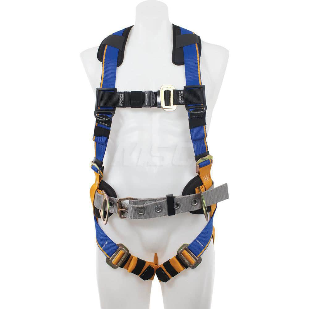 Fall Protection Harnesses: 400 Lb, Back and Side D-Rings Style, Size Small, For Construction, Back & Hips