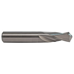 #23 Dia. × 0.154″ Shank × 5/8″ Flute Length × 2″ OAL, 3XD, 118°, Uncoated, 2 Flute, External Coolant, Round Solid Carbide Drill - Benchmark Tooling