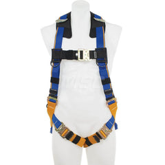 Fall Protection Harnesses: 400 Lb, Back and Side D-Rings Style, Size Small, For Retrieval & Rescue, Back & Shoulder