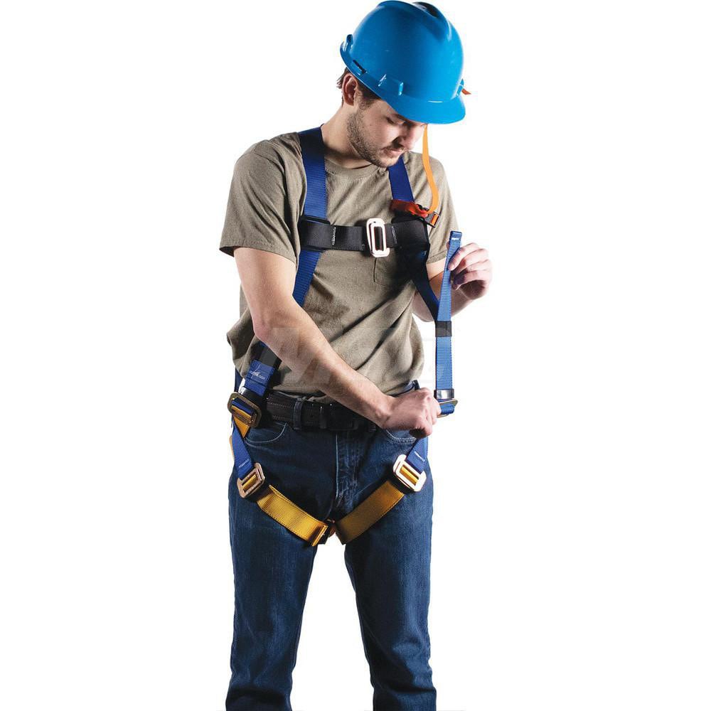 Fall Protection Harnesses: 310 Lb, Single D-Ring Style, Size Universal, For General Industry, Back