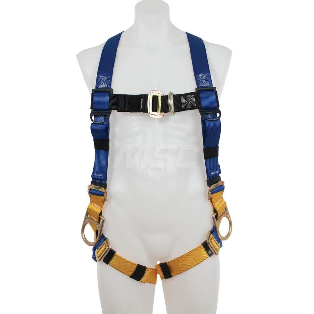 Fall Protection Harnesses: 400 Lb, Front, Back and Side D-Rings Style, Size X-Large, For Climbing & Positioning, Front Back & Hips