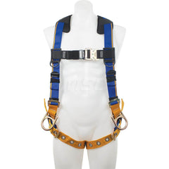 Fall Protection Harnesses: 400 Lb, Back and Side D-Rings Style, Size X-Large, For Positioning, Back & Hips