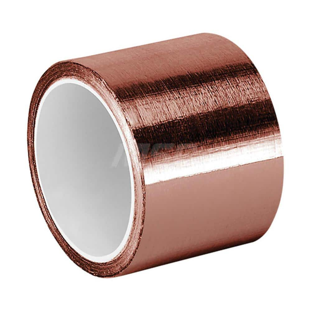 Duct Tape: 1/2″ Wide, 3.5 mil Thick, Copper Foil Acrylic Adhesive, 25 lb/in Tensile Strength