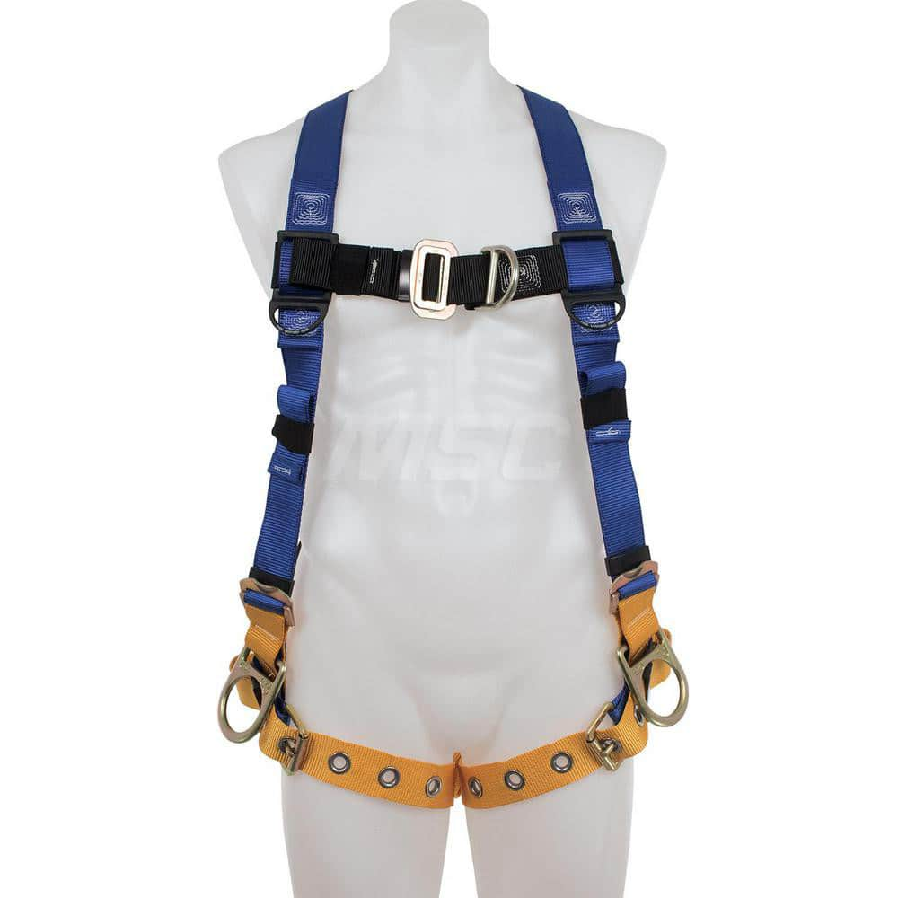 Fall Protection Harnesses: 400 Lb, Front, Back and Side D-Rings Style, Size Medium & Large, For Climbing & Positioning, Front Back & Hips