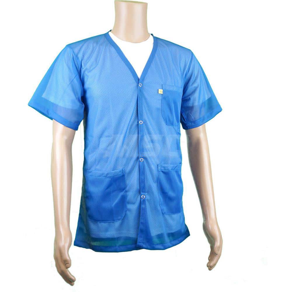 Smocks & Lab Coats; Garment Style: Smock; Material: Carbon; Size: Large; Color: Blue; Sleeve Length: 23; Closure Type: Snaps; Chest Size: 43; Closure Locaton: Front; Features: Light Weight; Chest Size (Inch): 43; Closure Location: Front