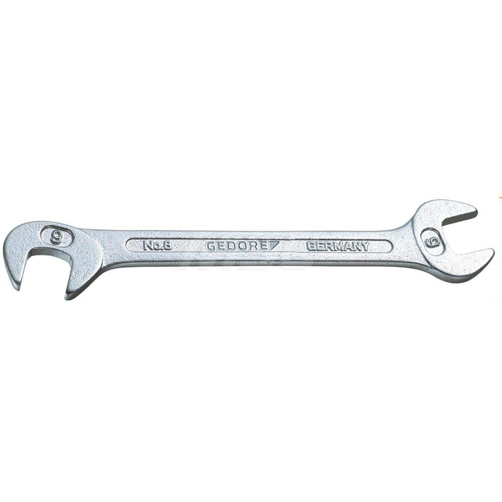 Open End Wrench: 4.5 mm, Double End Head 15 ° Head Angle, Vanadium Steel, Chrome-Plated