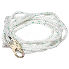 Lanyards & Lifelines; Load Capacity: 310; Lifeline Material: Polyester; Capacity (Lb.): 310; End Connections: Snap Hook; Maximum Number Of Users: 1; Length Ft.: 100.00