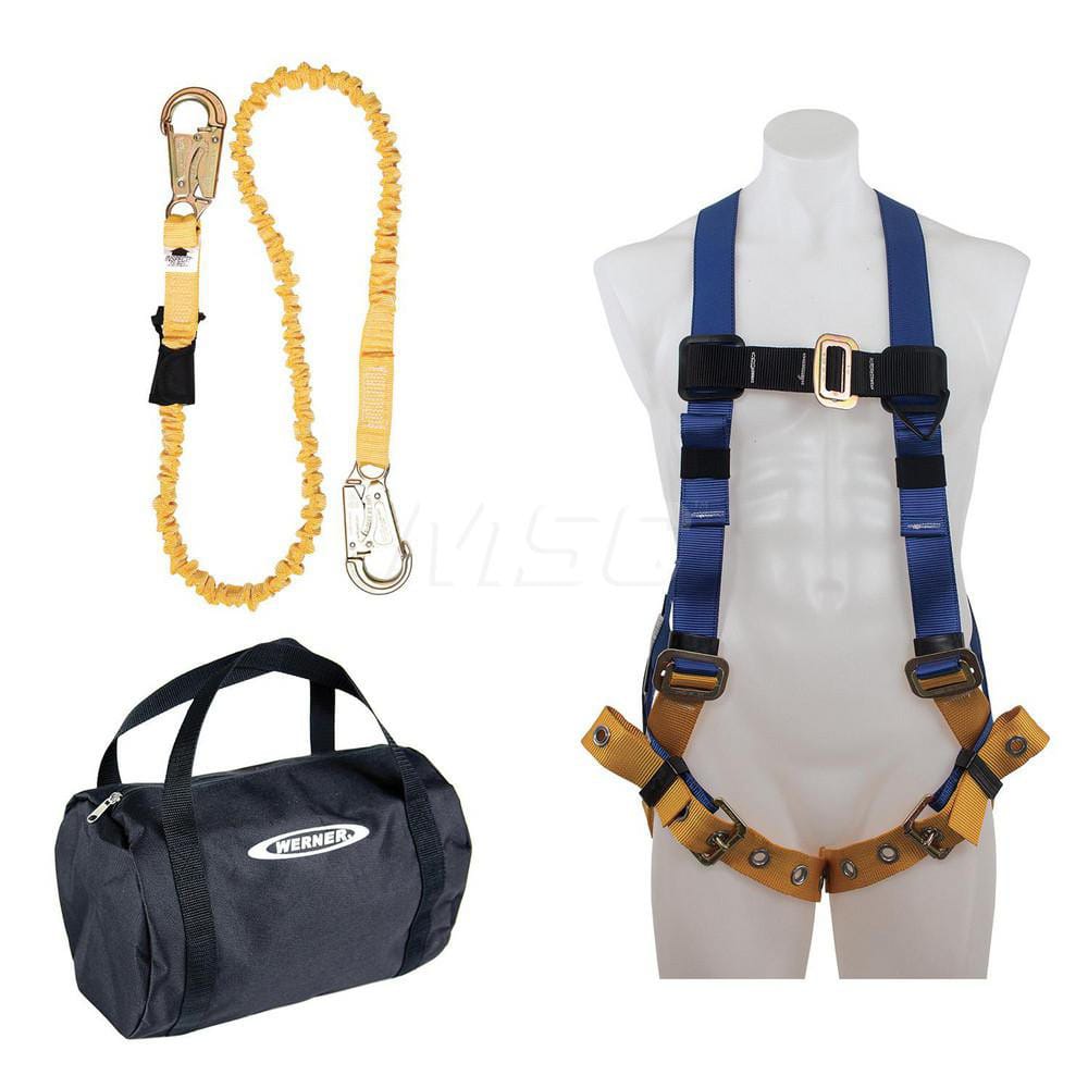 Fall Protection Kits; Kit Type: Aerial Kit; Application: Aerial; Color: Black; Harness Size: Universal; Lanyard Length (Feet): 7 ft; Lanyard Length: 7 ft