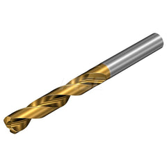 Screw Machine Length Drill Bit: 147 °, Solid Carbide Coated, Right Hand Cut, Spiral Flute, Straight-Cylindrical Shank, Series CoroDrill 860