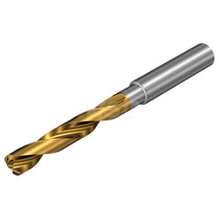 Taper Length Drill Bit: 0.4803″ Dia, 147 ° Coated, 5.2362″ Flute Length, 7.1653″ OAL, RH Cut, Spiral Flute, Cylindrical Shank, Series CoroDrill 860