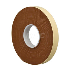 Silicone Sponge Rubber R10470M Foam: 0.0625″ Thick, 1″ Wide, Orange & Tan Adhesive Backing