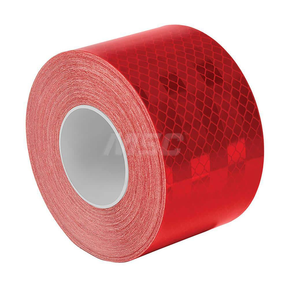 DOT Conspicuity Tape; Color: Red; Tape Material: Reflective Sheeting; Width (Inch): 2; Length (Feet): 30