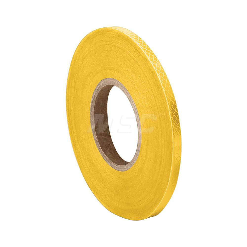 DOT Conspicuity Tape; Color: Yellow; Tape Material: Reflective Sheeting; Width (Inch): 1; Length (Feet): 0.5