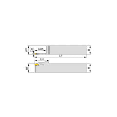 Indexable Grooving Toolholder:  QSER16-3T26,  0.1181″ Max Groove Width 1.0240″ Max Depth,  Uses 3 Inserts,  1.0000″ Shank Height,  1″ Shank Width,  No