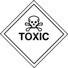 Hazardous Material Label: ″Toxic″, Diamond Paper