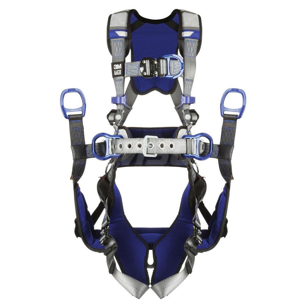 Fall Protection Harnesses: 420 Lb, Tower Climbers Style, Size X-Large, For Climbing, Back Front & Hips Quick-Connect Leg Strap, Quick-Connect Chest Strap