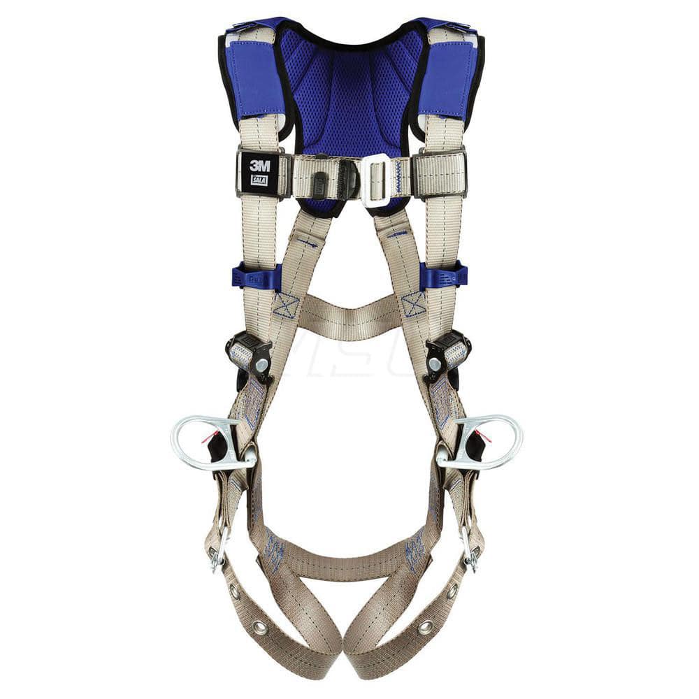 Fall Protection Harnesses: 420 Lb, Vest Style, Size 2X-Large, For Positioning, Back & Hips Tongue Leg Strap, Pass-Through Chest Strap