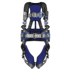 Fall Protection Harnesses: 420 Lb, Construction Style, Size 2X-Large, For Climbing Construction & Positioning, Back Front & Hips Tongue Leg Strap, Quick-Connect Chest Strap