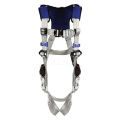 Fall Protection Harnesses: 420 Lb, Vest Style, Size Medium, For Climbing, Back & Front Tongue Leg Strap, Quick-Connect Chest Strap