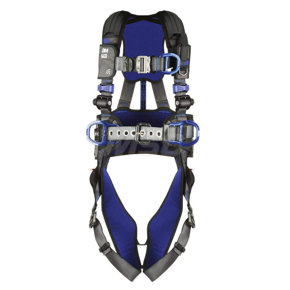 Fall Protection Harnesses: 420 Lb, Construction Style, Size Medium, For Climbing Construction & Positioning, Back Front & Hips Quick-Connect Leg Strap, Quick-Connect Chest Strap