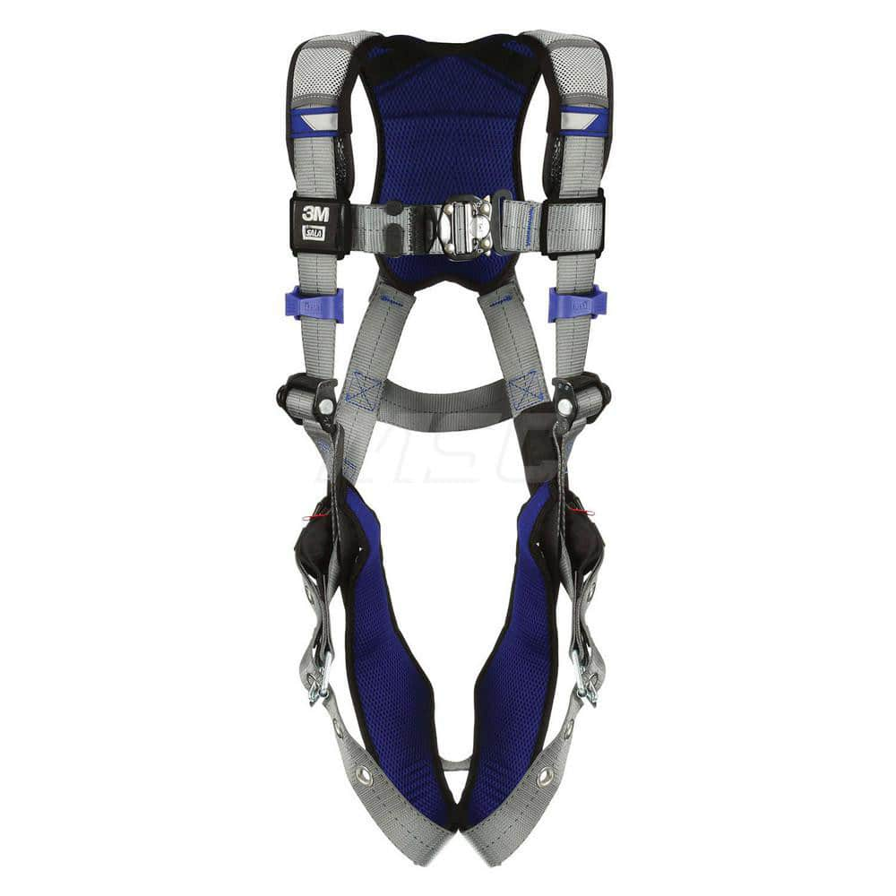 Fall Protection Harnesses: 420 Lb, Vest Style, Size 2X-Large, For General Purpose, Back Tongue Leg Strap, Pass-Through Chest Strap