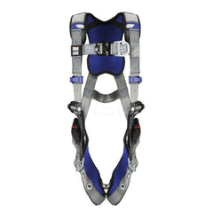 Fall Protection Harnesses: 420 Lb, Vest Style, Size 2X-Large, For Climbing, Back & Front Tongue Leg Strap, Pass-Through Chest Strap