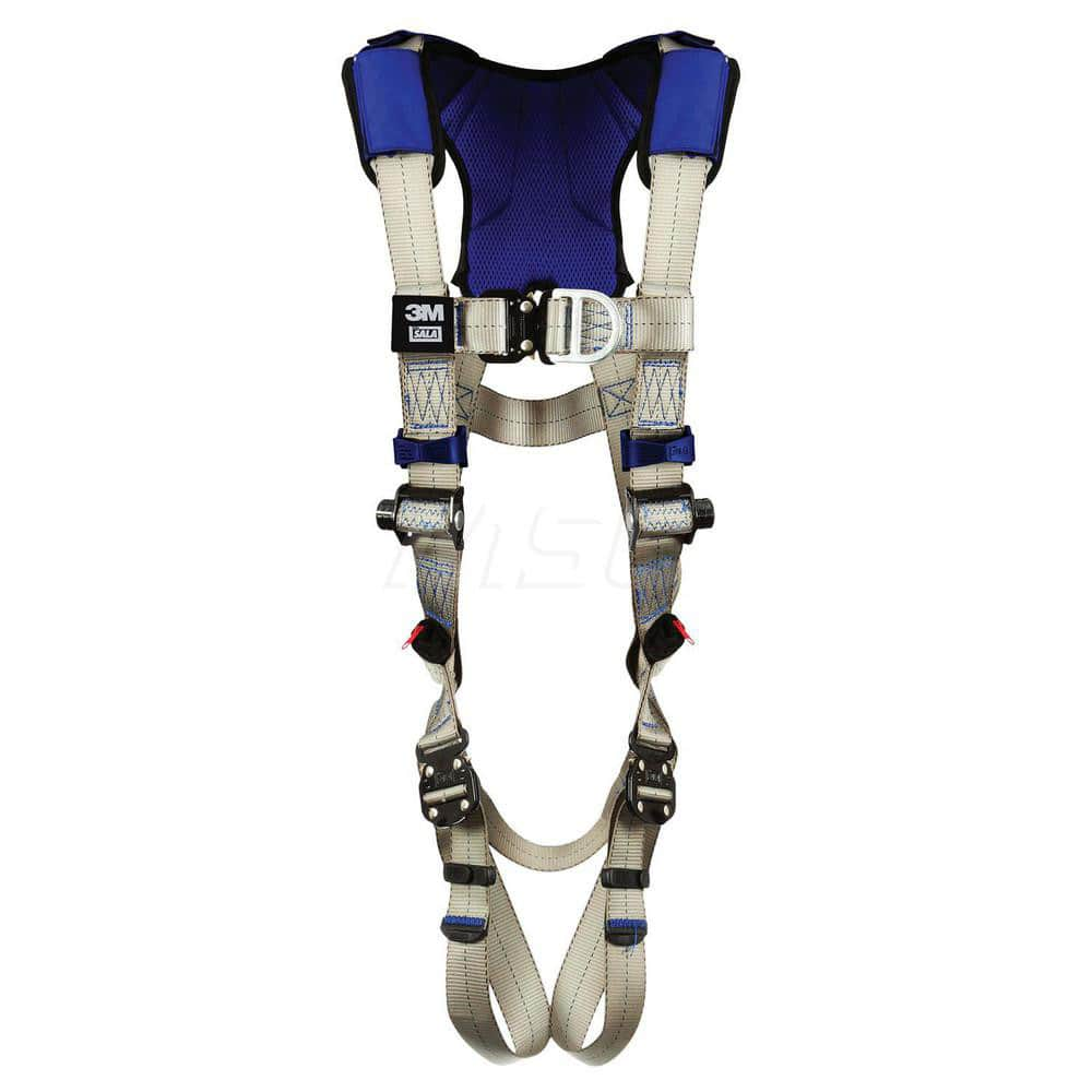 Fall Protection Harnesses: 420 Lb, Vest Style, Size 2X-Large, For Climbing, Back & Front Quick-Connect Leg Strap, Quick-Connect Chest Strap