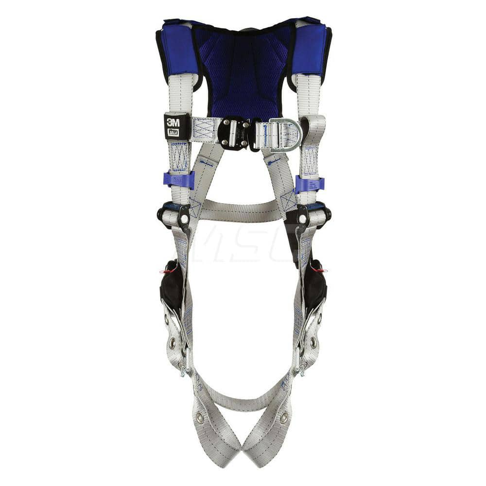 Fall Protection Harnesses: 420 Lb, Vest Style, Size 2X-Large, For Climbing, Back & Front Tongue Leg Strap, Quick-Connect Chest Strap