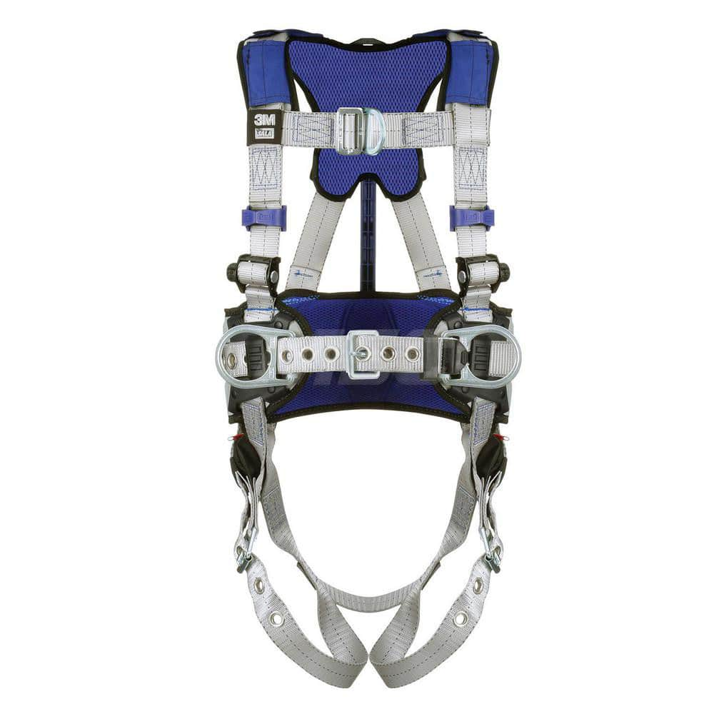 Fall Protection Harnesses: 420 Lb, Construction Style, Size Small, For Climbing Construction & Positioning, Back Front & Hips Tongue Leg Strap, Pass-Through Chest Strap