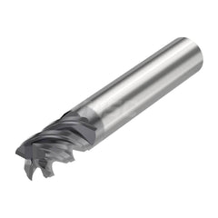 Corner Radius End Mill: 0.315″ Dia, 4 Flutes, Solid Carbide 48 ° Helix, SIRON-A Coated, Corner Chamfer End, Centercutting, Series JS554