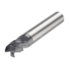 Corner Radius End Mill: 0.2362″ Dia, 3 Flutes, Solid Carbide 48 ° Helix, SIRON-A Coated, Corner Chamfer End, Centercutting, Series JS553