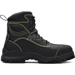 Work Boot: Size 7-1/2, 6″ High, Leather, Steel Toe Wide Width, Non-Slip Sole