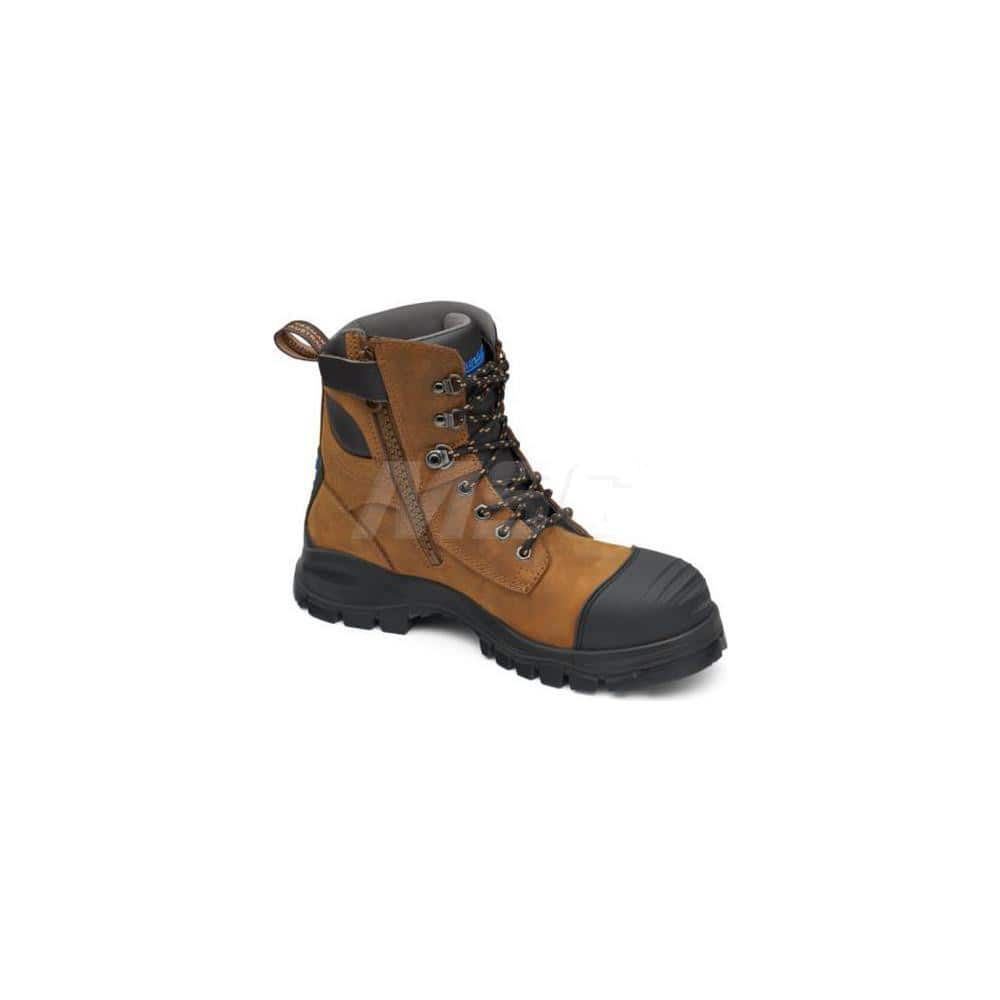 Work Boot: Size 7-1/2, 6″ High, Leather, Steel Toe Wide Width, Non-Slip Sole