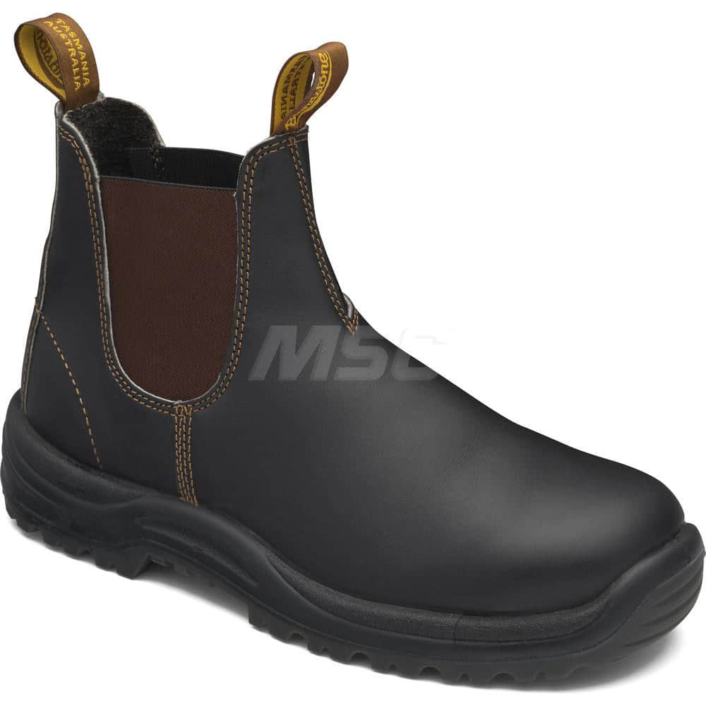 Work Boot: Size 10-1/2, 6″ High, Leather, Steel Toe Wide Width, Non-Slip Sole