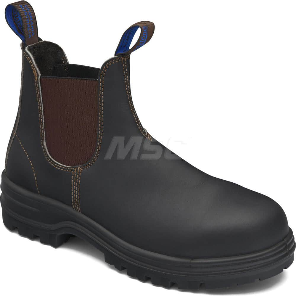 Work Boot: Size 10-1/2, 6″ High, Leather, Steel Toe Wide Width, Non-Slip Sole