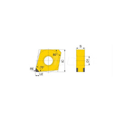 Turning Insert:  2QP-GNGA432 BX360,  Polycrystalline Cubic Boron Nitride Uncoated Finish,  Neutral,  1/2″ Inscribed Circle,  0.0310″ Corner Radius,  70.0 &deg N/A Diamond,  Series  GNGA
