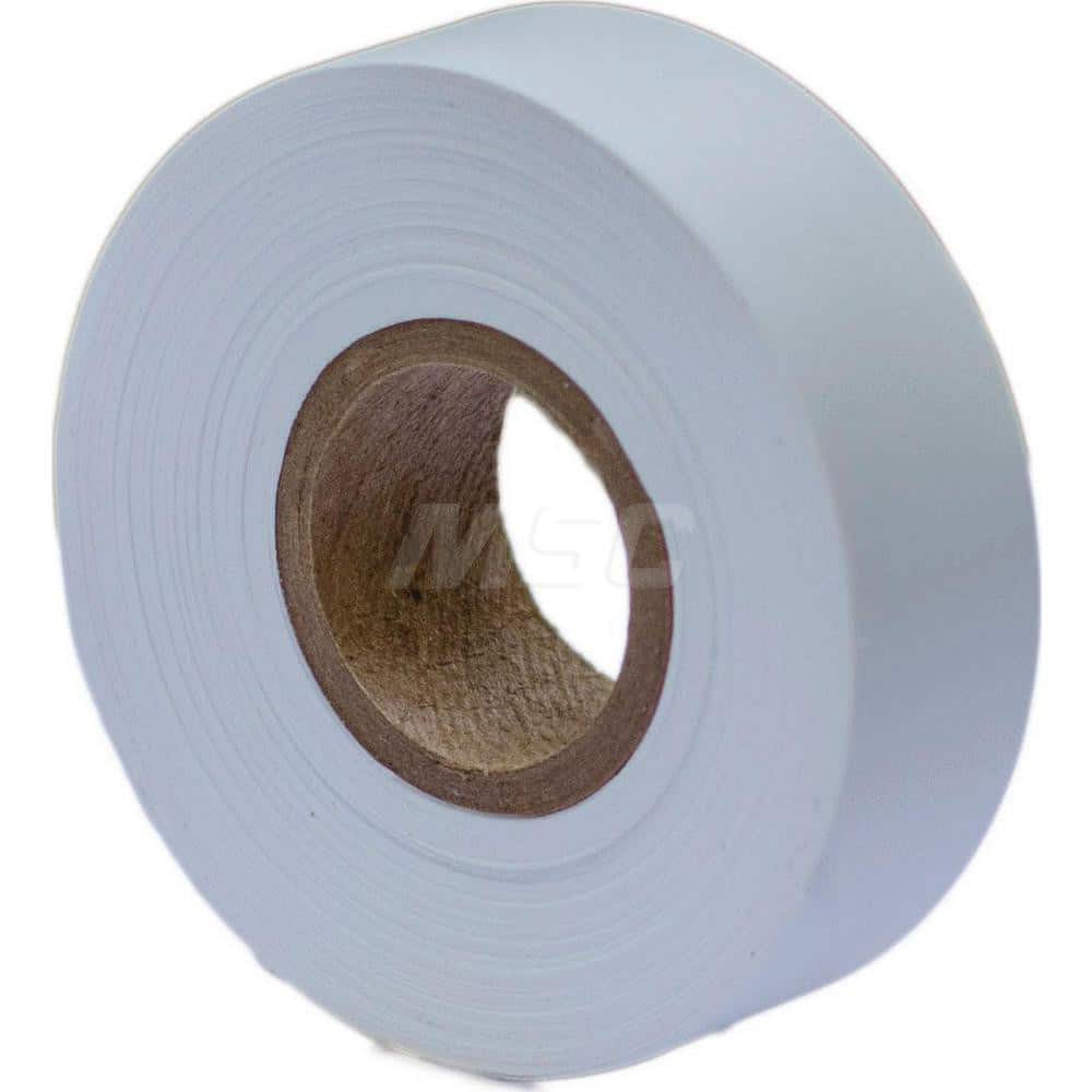 Barricade & Flagging Tape; Legend: None; Material: Vinyl; Polyvinylchloride; Thickness (mil): 4; Overall Length: 300.00; Roll Length (Feet): 300; Color: White; Roll Width (Inch): 1-3/16