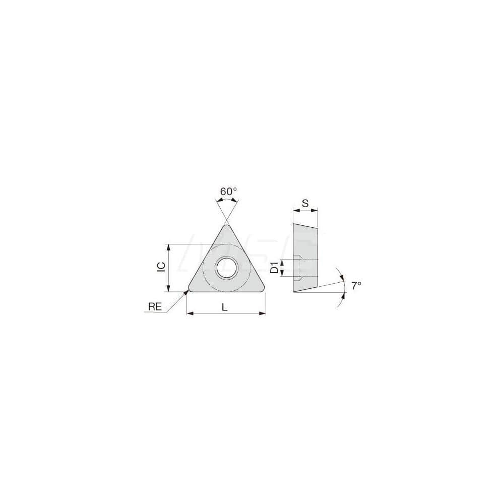 Turning Insert:  TCMT221PM T6120,  Solid Carbide TiCN & TiN Finish,  Neutral,  1/4″ Inscribed Circle,  0.0160″ Corner Radius,  60.0 &deg N/A Triangle,  Series  TCMT