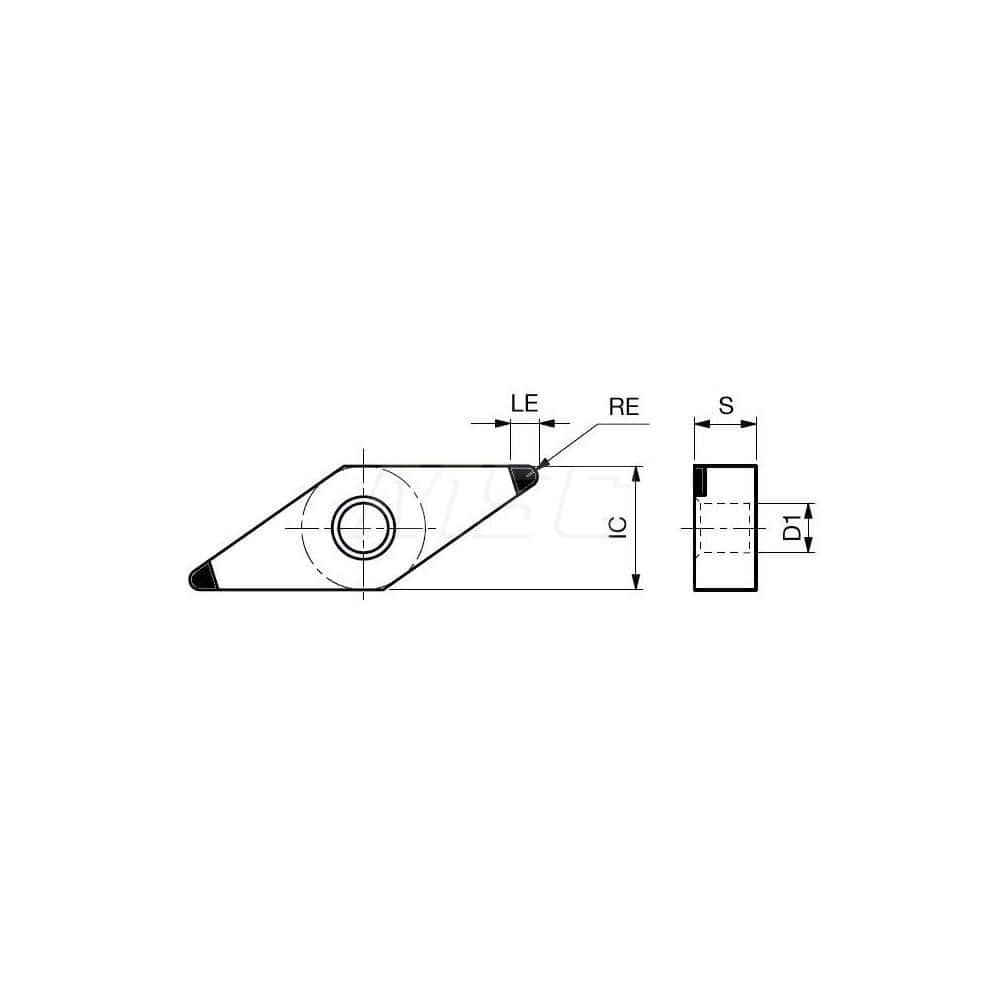 Turning Insert:  2QP-VNGA332 BX470,  Polycrystalline Cubic Boron Nitride Uncoated Finish,  Neutral,  3/8″ Inscribed Circle,  0.0310″ Corner Radius,  35.0 &deg N/A Diamond,  Series  VNGA