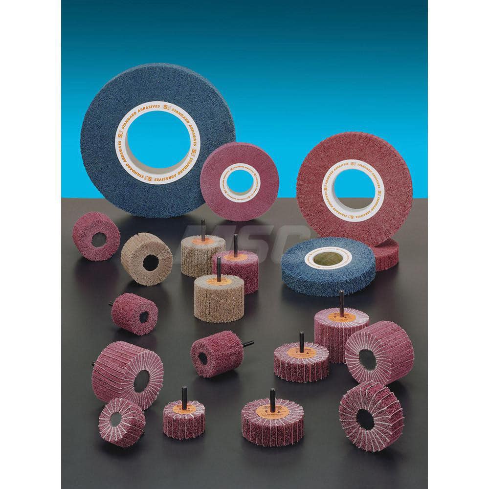 Unmounted Flap Wheels; Abrasive Type: Non-Woven; Abrasive Material: Aluminum Oxide; Outside Diameter (Inch): 4-1/2; Face Width (Inch): 2; Center Hole Thread Size: 5/8-11; Grade: Extra Coarse; Maximum RPM: 3500; Interleaf: No